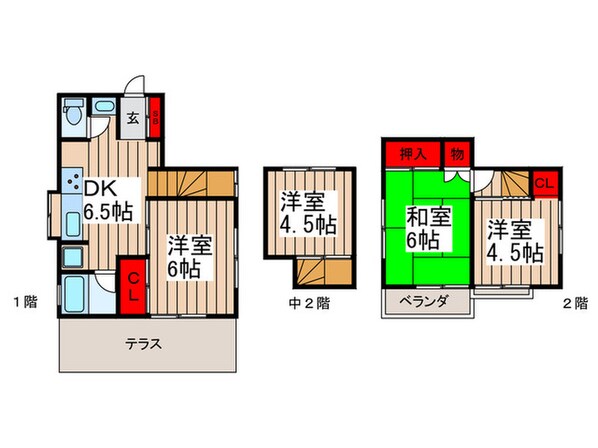 五香西一丁目貸家の物件間取画像